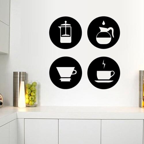 Drop Shipping Coffee Decals Decorative Sticker Waterproof Home Decor For Kids Rooms Decoration Wall Art Decal
