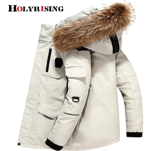Holyrising пуховик мужской зимний men down jackets windproof winter jacket warm pockets пуховик мужской fluffy collar 3xl 19340