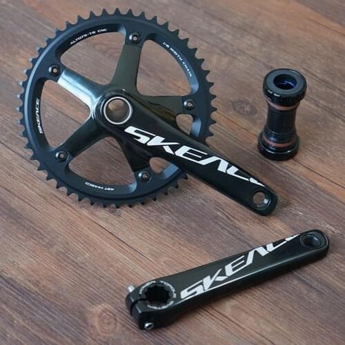 Track Crankset Fixie Gear Bike Parts Single Speed Crankset Fixed Gear Crank 48T 165mm BCD144 Full Alumniun Alloy with BB