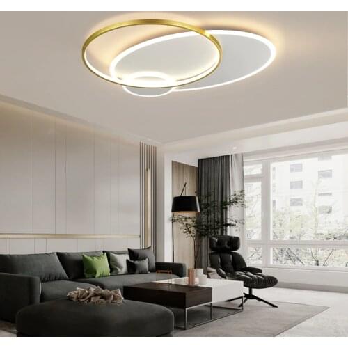 Modern led Ceiling Lights Lamp For Living Room Bedroom Study Room Black/Gold With White Finished Indoor Ceiling Lamp Fixtures