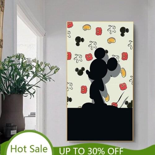Modern Cute Cartoon Disney Character Mickey Minnie Comic Poster Print Canvas Painting Art T Picture for Child Room Home Decor