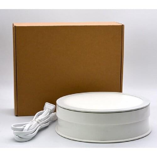 LED Lights up electric jewelry rotating display stand glass crystal base jewelry mobile phone Turntable HD photography tools