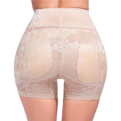 High-waist Postpartum Flat Belly Tummy Panties Hip Shape Push up Fake Ass Underwear Transparent Sexy Floral Women Stretch Boxer