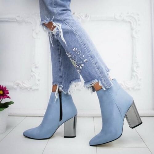 2021 Flock Chelsea Women Boots Ladies Winter Shoes High Heels Platform Boots Leopard Wedges Ankle Booties Sexy Slip On Footwear