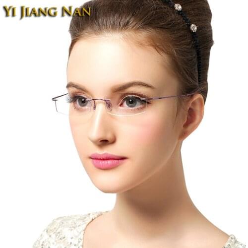 Women Rimless Optical Glasses Frame Men Light Weight Eyewear Spectacles Titanium Eyeglasses Mujer Gafas