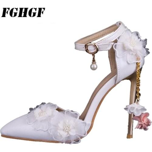 WomenS High Heels Belt Petal Decorate String Bead Sexy Power Woman Ethos Comfortable Wearing WomenS High Heels Shoes