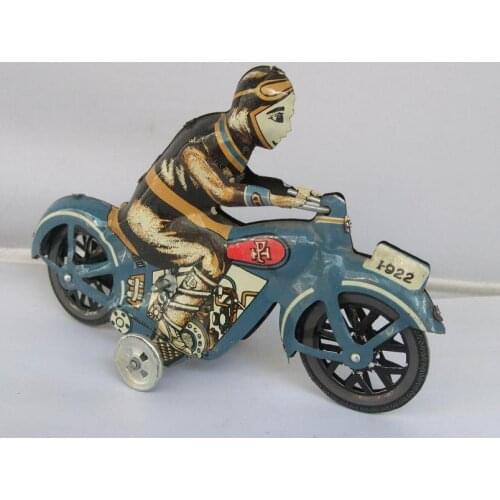 Antique Style Tin Toys Wind Up Toys Robots iron Metal Models for Children/Adult Home Decoration Craft C-12 Single Motorbike