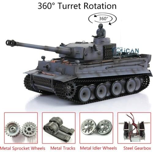 1/16 Heng Long 7.0 Metal Tiger I RC Tank 3818 W/ 360 Turret TH17254-SMT4