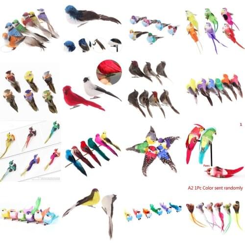 1Pcs Hot Artificial Foam Feather Simulation Bird DIY Party Crafts Ornament Props Home Garden Wedding Decoration Magnet Random