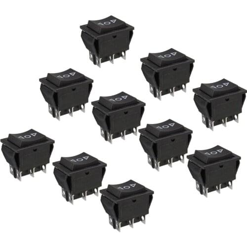 10x 6Pin Car On/Off/On Momentary Power WindowRocker Switch 250V/10A 125V/15A