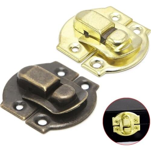 10x Antique Metal Lock Catch Curved Buckle Horn Clasp Hook Gift Jewelry Box Padlock