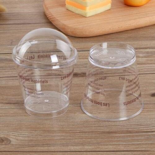 180ML Transparent Plastic Mousse Cup with Covers Pudding Cake Jelly Cup Dessert Ice Cream Cup DIY Food Package 500 set