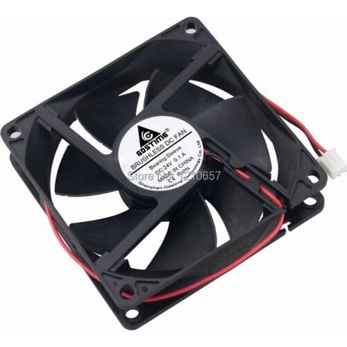 2 Pieces LOT Gdstime DC 24V 2Pin 8cm 80mm x 20mm 8020S Electrial Cooler Fan
