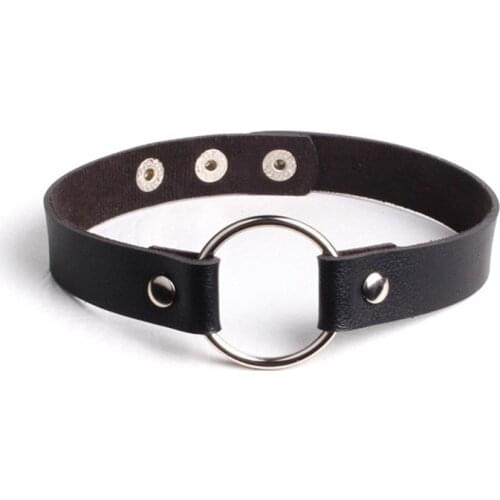 2021 Fashion PU Leather Round Choker Necklace Women Chocker Necklaces Punk Statement Jewelry Collier Wedding Bride Jewelry Gift