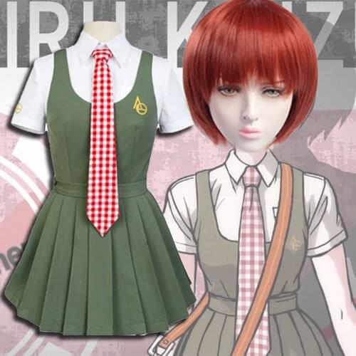 4pcs Halloween Party Anime Danganronpa 2 Cosplay Mahiru Koizumi Costume Full Sets For Women Girls School Uniform S-3XL C90K216