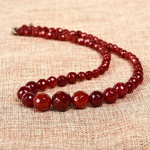 Cutting Brown red stone beads generous temperament 6 mm-14 mm Red jasper Necklacemaking design jewelry gifts
