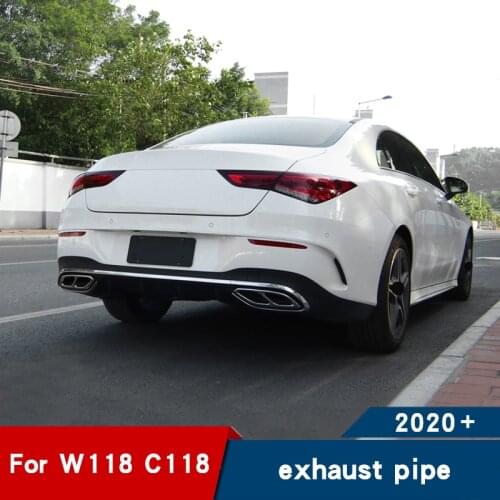Car exhaust pipe tail throat for Mercedes cla C118 cla250 W118 2020 chrome modification parts