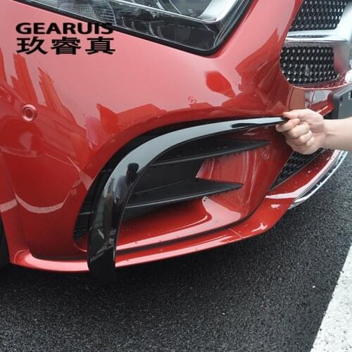 Car styling Auto fog lamps cover grille slats Black lights Sticker decoration Strip For Mercedes Benz CLS Class 2018 Accessories