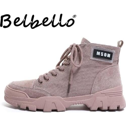 Belbello 2019 New Martin boots Fashion girls Favorite Cool Comfortable shoes Size 35-39 Winter warm