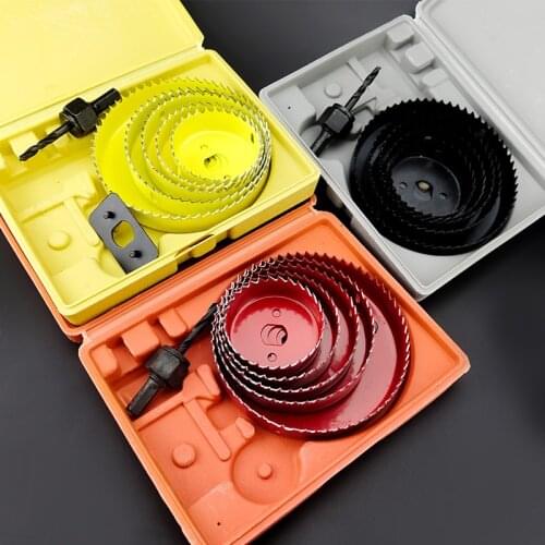 Free Shipping 13Pcs/lot DIY Wook Hole Saw Drill Bit Set for PVC / Wood / Gypsum Board 19mm~127mm Depth:20mm