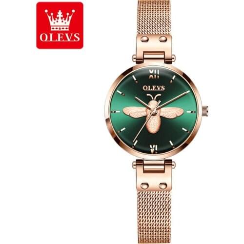 OLEVS Womens Watches Top Brand Luxury Casual Fashion Watch Women Quartz Waterproof Clock Mesh belt Ladies Wristwatch
