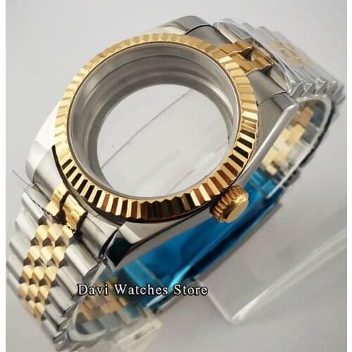 NH35 NH36 Silver Glod Watch Case With Jubilee Strap 36mm/40mm Case Fit ETA 2836 Miyota 8215 821A Mingzhu DG 2813 3804 Movement