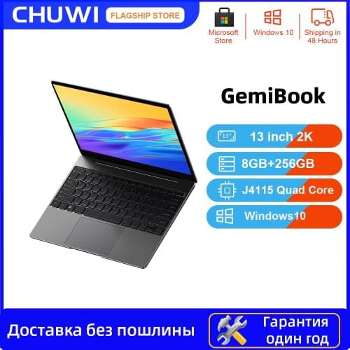 CHUWI GemiBook 2K IPS Screen 13inch Laptop Intel Celeron J4115 Quad Core 12GB RAM 256GB SSD Backlit keyboard Windows10 system