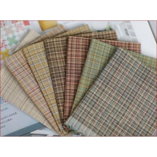 D30 High Quality Cotton Twill Flannel Cloth Sanding Soft Fabric And Yarn Dyed Plaid Shirt hand-made Cloth DIY 230g/m 50cmx70cm