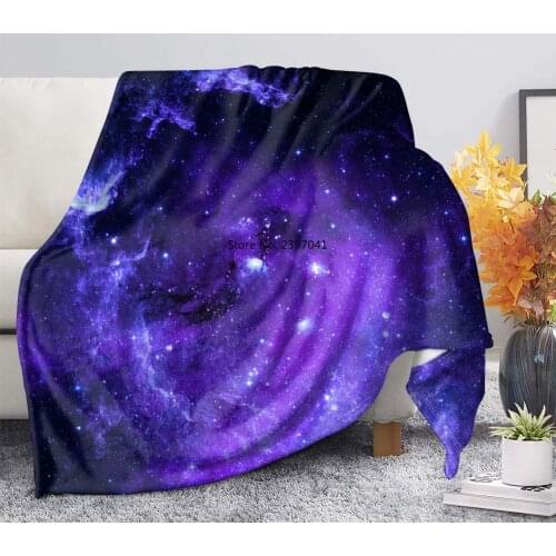 Purple Galaxy Space Print Kids Bedroom Bed Blanket,Flannel Plush Fleece Soft Lightweight Throw Blanket,Sofa Couch Keep Warm