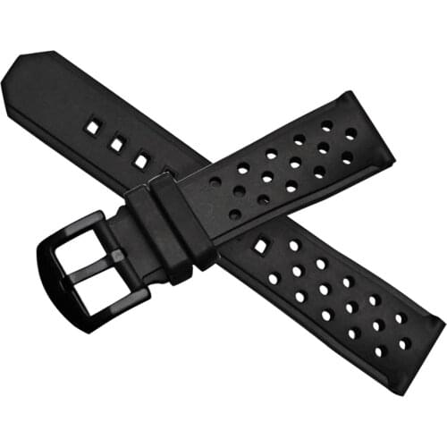 Breathable Rubber Watchband 22mm for Samsung Gear 2 R380 Neo R381 Live R382 Gear S3 Galaxy Watch 46mmm Safety Buckle Strap