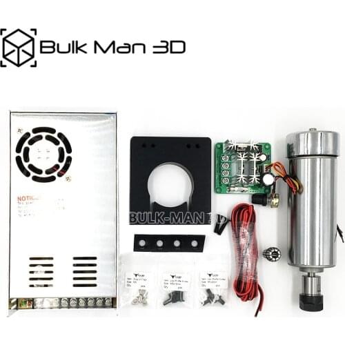 400W CNC 12V- 48V DC Air Cooled Spindle Motor with PWM Speed Controller and spindle Mount Kit 52mm for DIY CNC Router Machine
