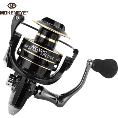 MOKENEYE 8KG Max Drag Fishing Reel Spinning Wheel 5.2:1 High Speed Wear Resistant Metal Spool Adjustable CNC Handle Sponge Grip