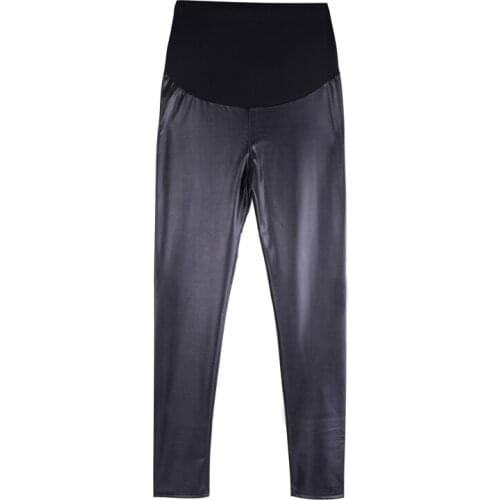 Pregnant Leather Pants for Pregnancy Maternity Trousers Pregnancy Outfit Velvet Pencil Pants Spring Autumn Leggings Plus Size