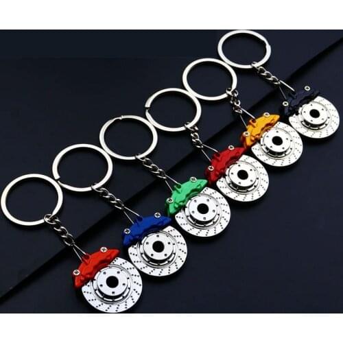 Lovely Metal Auto Parts Disc Brake Key Chain Wheel Caliper Key Ring Car Pendant Key Chain Fashion Mens Small Gift Pendant