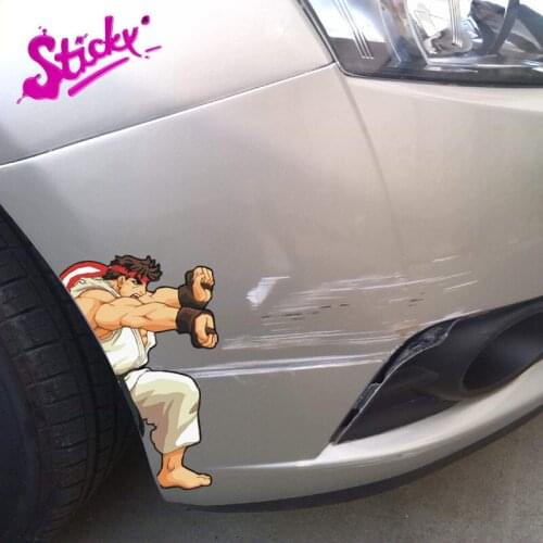 STICKY Funny RYU Hadouken Creative Cover Scratch Anime Car Sticker Decal for Bicycle Motorcycle Accessories Laptop Helmet Trunk