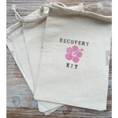 Personalized Hawaiian wedding Party Hangover Kits jewelry favor muslin Bags Bachelorette hen bridal shower favors gifts holders