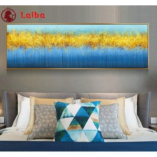 Full Square Diamond Abstract art blue yellow landscape Embroidery Sale Gift Handicraft Diamond Painting Cross Stitch Decoration