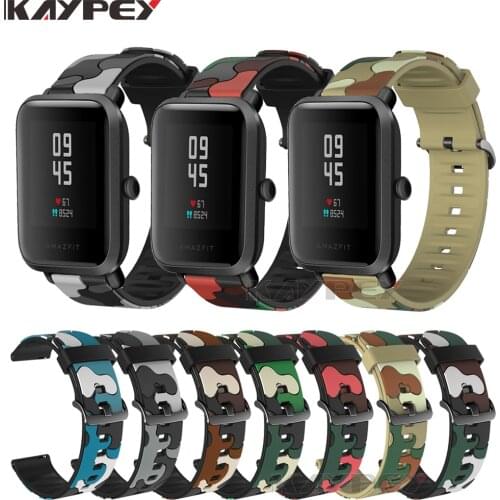 Camouflage Silicone Strap for Xiaomi Amazfit Bip BIT Lite Youth Smart Watch Replacement Wrist bands for Huami Amazfit GTS/Bip S