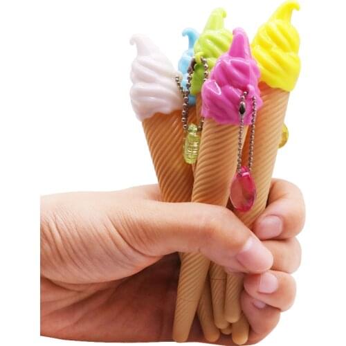 30 Pcs Ice Cream Shape Cute Creative Gel Pen 0.38 MM Black Refill Office Stationery Pen Wholesale New Unique Gift Pen