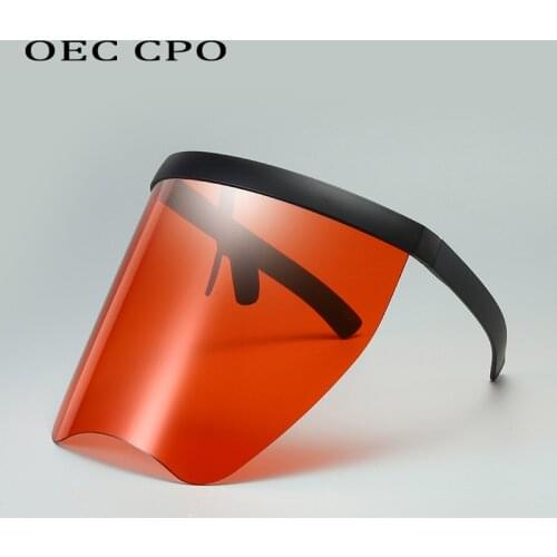 Oversized Goggle Sunglasses Women Men Big One-piece Mask Winfproof Sun Glasses Men Rimless Cool Glasses UV400 O699