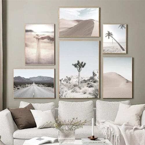 Modern Scenery Picture Home Design Wall Art Canvas Painting Nordic Sandy Beach Desert Landscape Posters and Prints for Bedroom