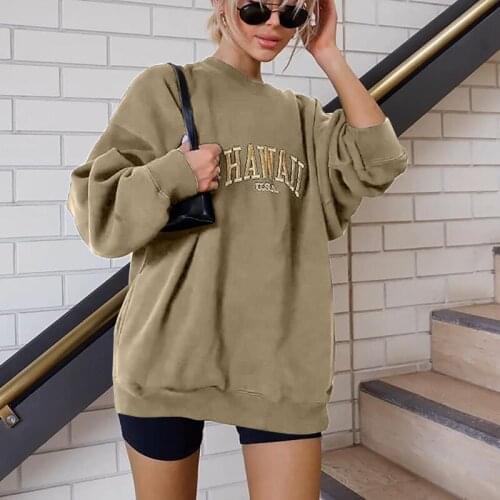 2021 Fashion Women Hoodies Letter Print Long Sleeve Sweatshirt Pullovers Oversize Autumn Fall Hoodies