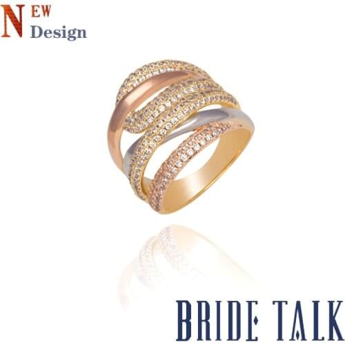 Bride Talk Top Selling Women Finger Ring Cubic Zirconia Fashion Popular Bridal Rings Jewelry For Wedding Party Lady Accessories
