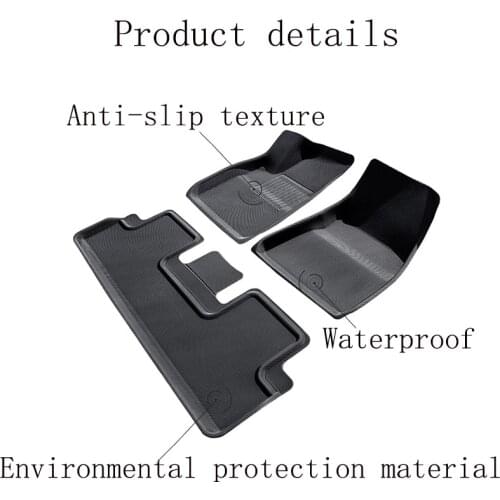 1 Set Fully Surrounded Special Foot Pad For 2021 Tesla Model 3 Waterproof Non-Slip Floor Mat TPE XPE Modified Car Accessories