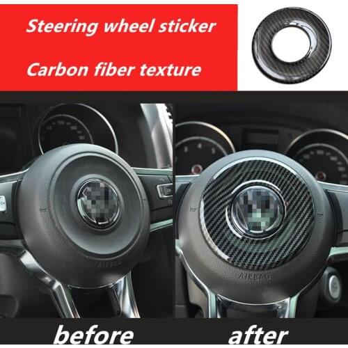 1pc Car sticker carbon fiber ABS material Steering wheel sequins for 2009-2017 Volkswagen VW Scirocco
