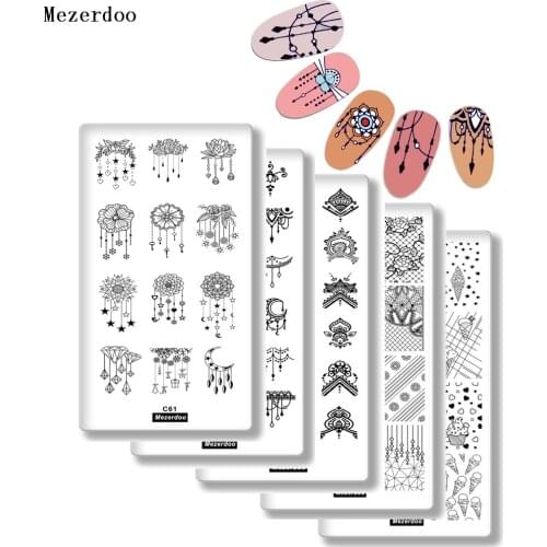 10Pcs Nail Stamping Plates Lace Flower Animal Birds Pattern Nail Art Stamp Stamping Template Image Plate Stencil Nails Tool Set