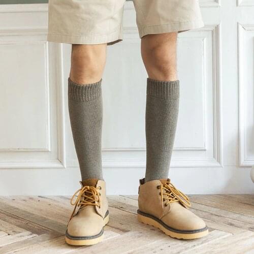 2021 Winter Harajuk Compression Cotton Socks Men New Autumn Warm Knee High Long Leg Terry Socks Cotton Thicken Cover Calf Meias