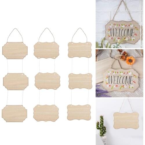 3Pcs Unfinished Wooden Shape MDF Paint Pouring Art Panel Wood Boards for Crafts DIY Plaque Plank Cutout Blank Sign Art Painting