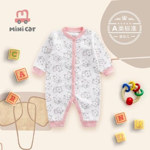 Car childrens wear spring and autumn baby one piece clothes babys hip suit climbing clothes for girls newborn full moon wear