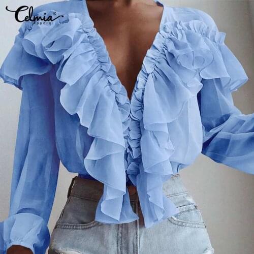 Celmia Womens Long Sleeve Shirts